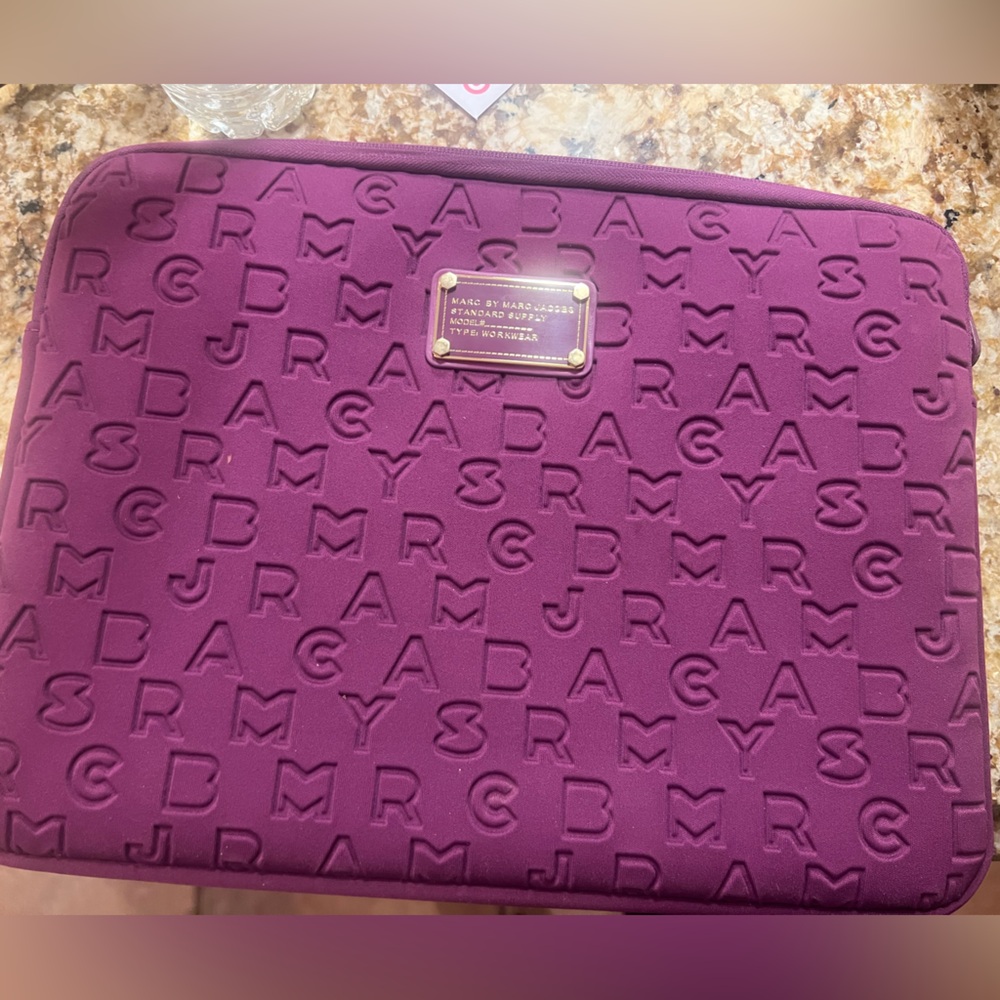 Marc by Marc Jacobs Vibrant Purple Embossed Sleeve iPad, Chromebk, laptop. 10x14
